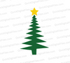 "Modern Stylized Christmas Tree Graphic with Star Top"