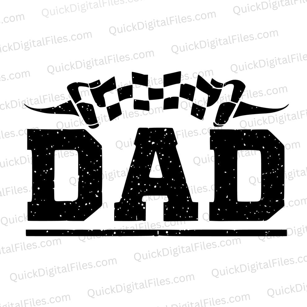 Dad Racing Checker Flag Graphic - Bold Silhouette Design SVG PNG JPEG ...