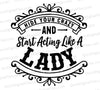 Hide your crazy ladylike quote SVG in black