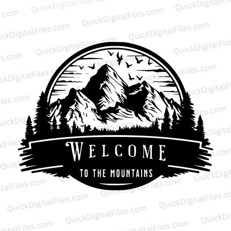 "Welcome to the Mountains Emblem SVG, PNG, JPEG"