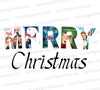 Christmas movie collage "Merry" graphic with movie scenes PNG
