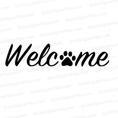 Pet-friendly welcome sign SVG for home entrance