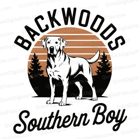 Labrador Logo – Backwoods Southern Boy SVG PNG JPEG PDF