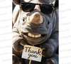 "Thank You Rhino with Sunglasses Photo PNG, JPEG, PDF"