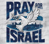 "Pray for Israel dove illustration PNG with Jerusalem backdrop."