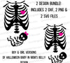 Rib Cage with Baby Boy and Girl Skeletons SVG Bundle