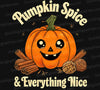 Pumpkin Spice & Everything Nice autumn design with walnuts and cinnamon PNG
