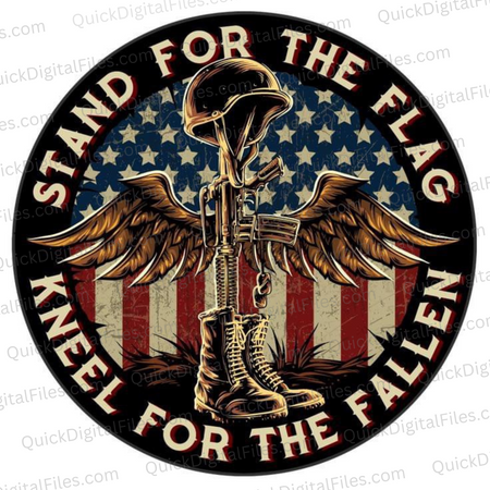 "Stand for the Flag, Kneel for the Fallen emblem digital download"