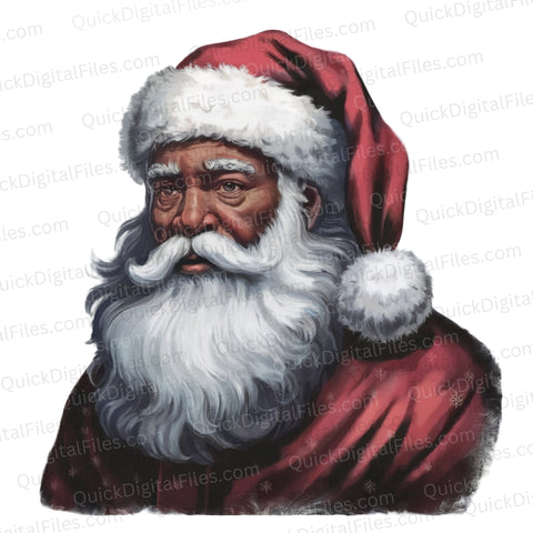 Black Santa PNG – African American Santa Claus Clipart