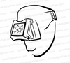 "Hand-Drawn Welding Mask Illustration"