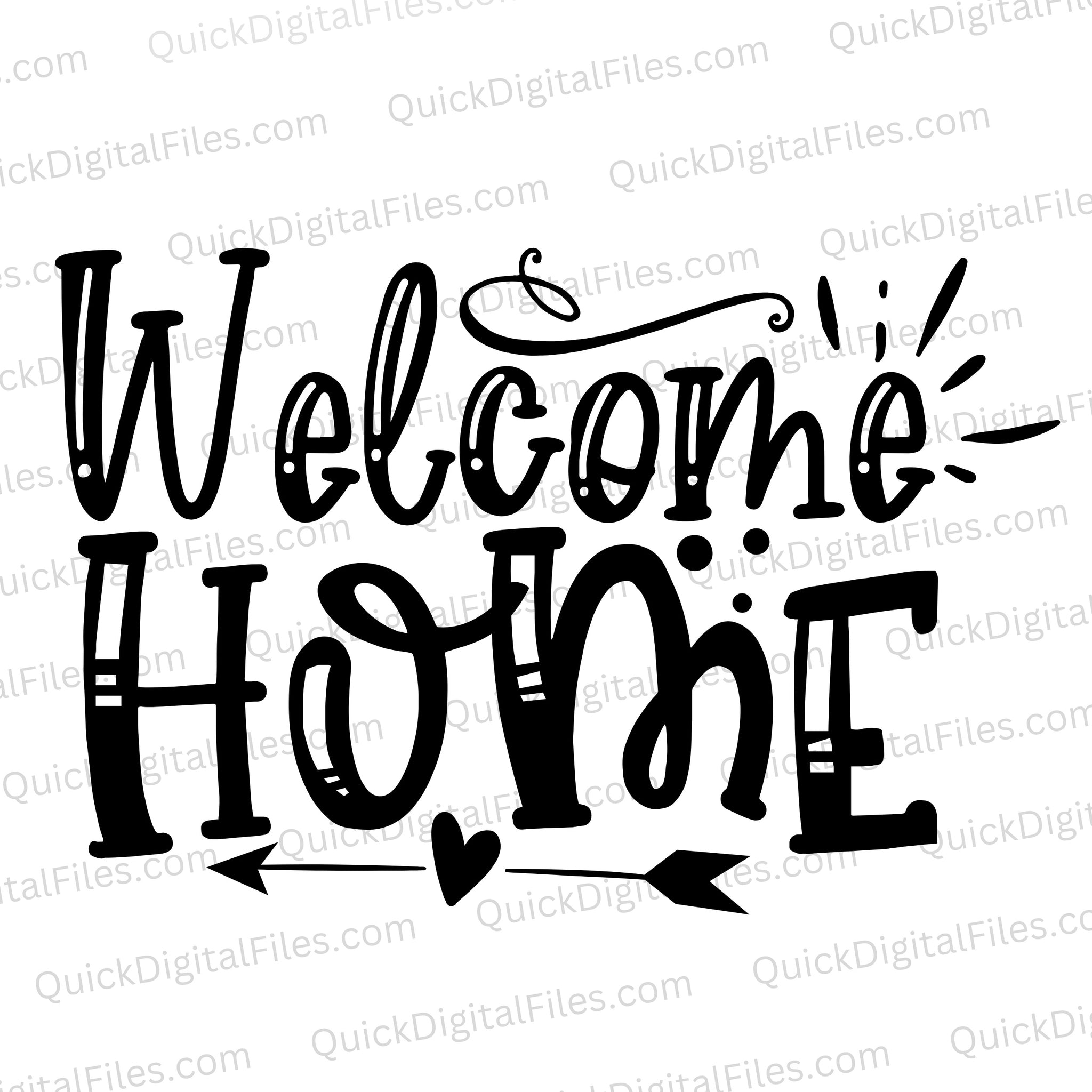 Welcome Home SVG | Stylish Silhouette Design for Cricut – Quick Digital ...