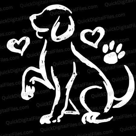 Minimalist dog outline graphic in SVG format for pet lovers