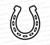 Classic horse shoe SVG silhouette with five evenly spaced holes
