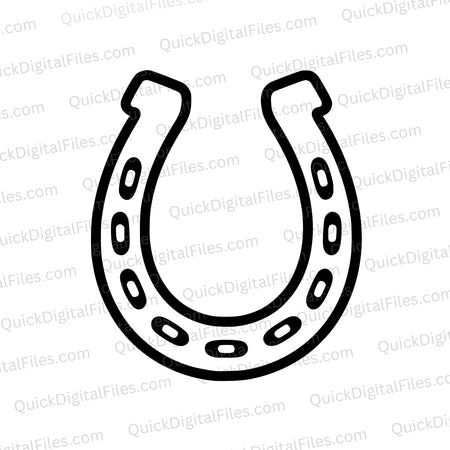 Classic horse shoe SVG silhouette with five evenly spaced holes
