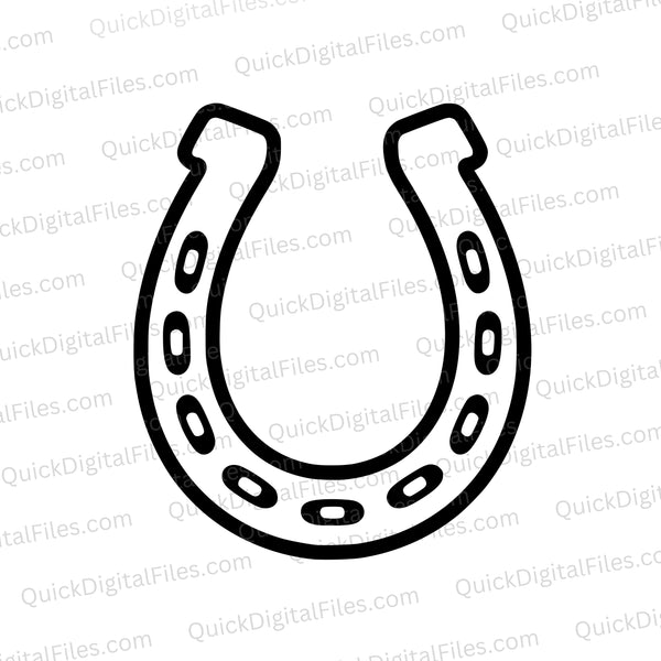 Classic horse shoe SVG silhouette with five evenly spaced holes
