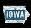 Distressed Iowa state outline PNG
