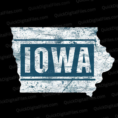 Distressed Iowa state outline PNG
