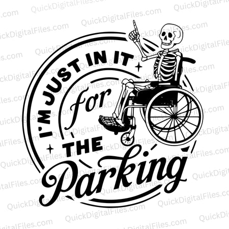 "Funny Car Decal Skeleton in Wheelchair Illustration"