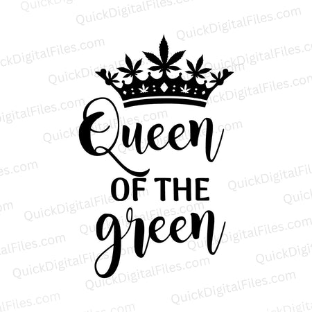 Elegant queen's crown with pot leaf tips SVG for cannabis enthusiasts