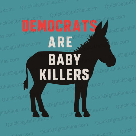 "Bold Democrat Donkey SVG graphic in green, black, grey, and red"