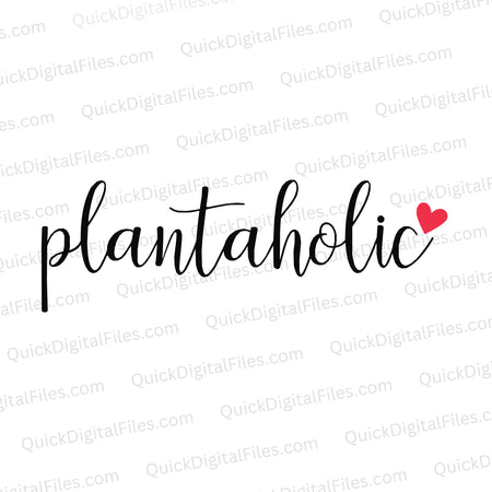 Plantaholic cursive font SVG with red heart