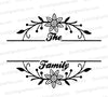 Customizable family name SVG with simple floral design for personal decor