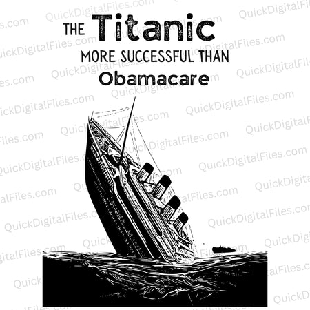 "Humorous Titanic sinking SVG graphic"