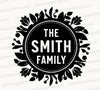 smith Circular Monochromatic Family Name Design SVG