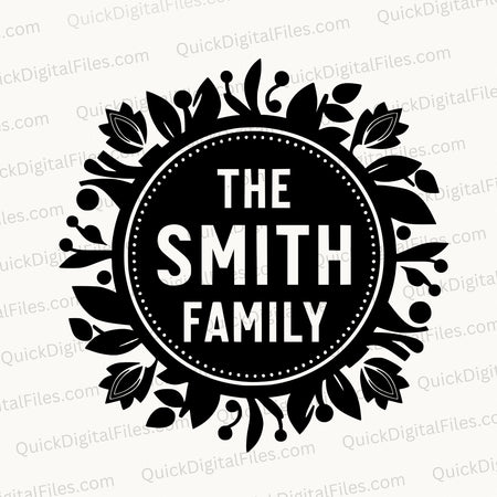 smith Circular Monochromatic Family Name Design SVG