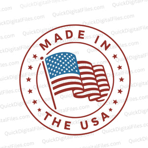 "Made in the USA American Flag Emblem SVG, PNG, JPEG"