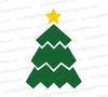 "Abstract Green Christmas Tree Graphic with Yellow Star SVG, PNG, JPEG, PDF"