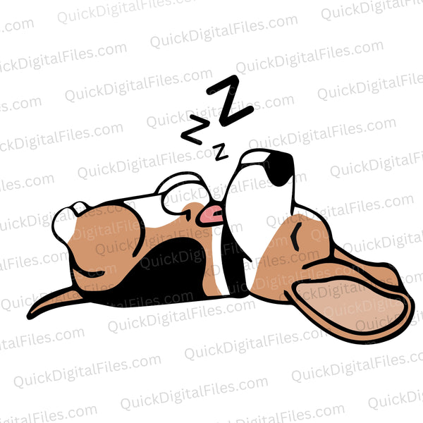 Sleeping beagle SVG with Z’s.
