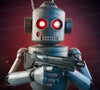 Creepy robot with red eyes digital art PNG download