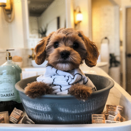 Cute Puppy Spa Day: PNG