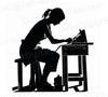 Woman Woodworking Silhouette Digital Art PNG