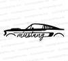 Mustang car silhouette SVG with model name integrated into design