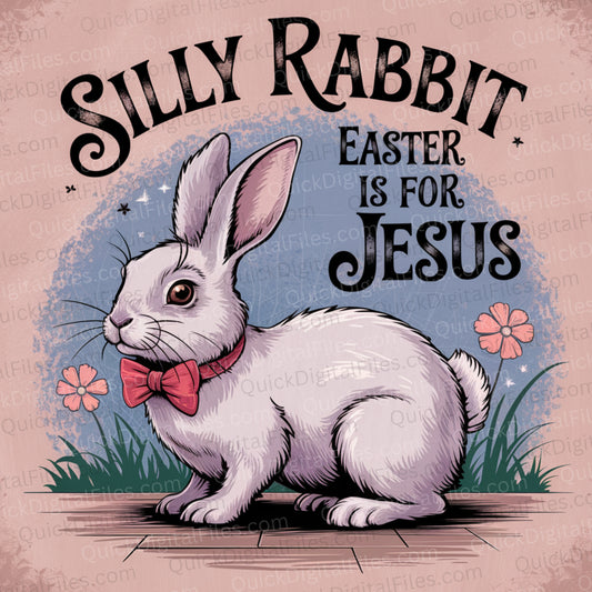 Silly Rabbit Easter Is for Jesus PNG - Christian Easter Design

