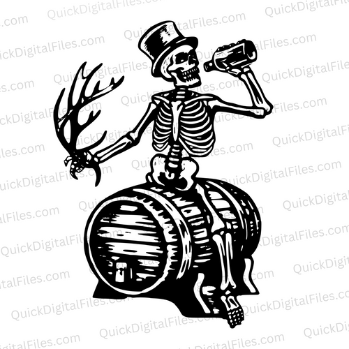 Skeleton Whiskey Baron: SVG PNG JPEG PDF