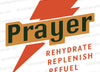 Christian SVG with prayer and orange lightning bolts design