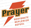 Christian SVG with prayer and orange lightning bolts design