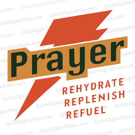 Christian SVG with prayer and orange lightning bolts design