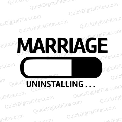 "Marriage Uninstalling" SVG Graphic – Light-Hearted Divorce Design