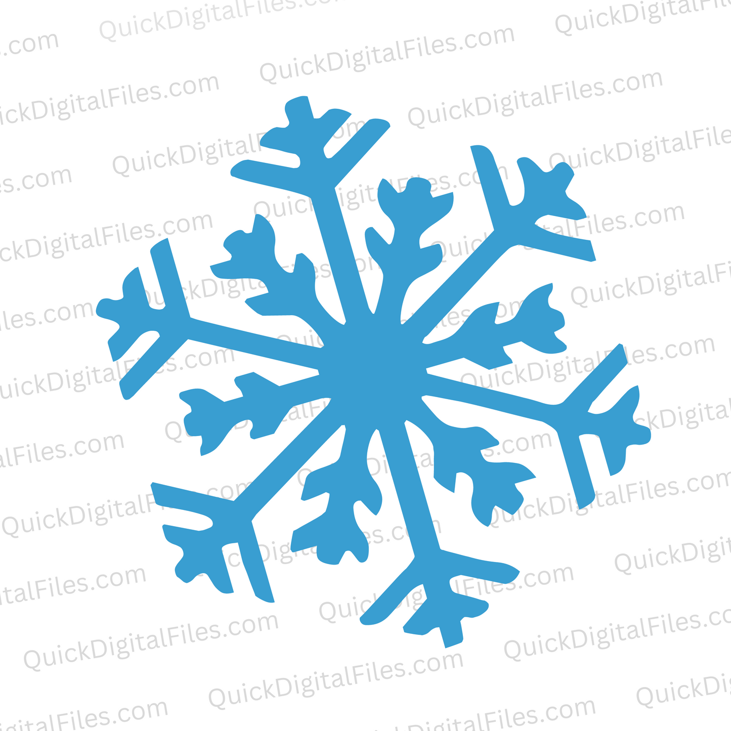 "Light Blue Snowflake SVG for Winter Crafting"