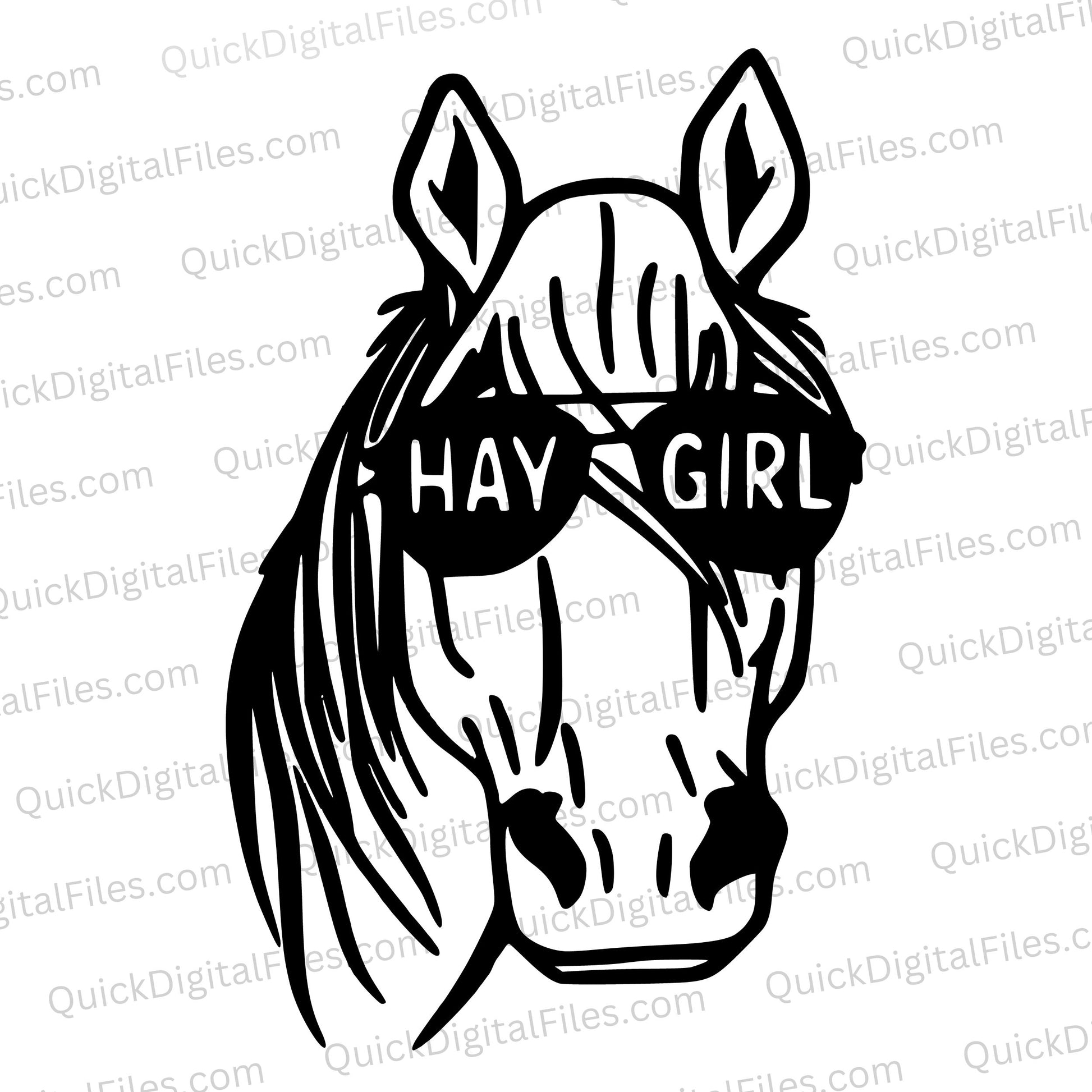 "Country charm horse wearing sunglasses SVG design for horse lovers."