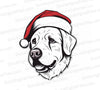 Dog with Red Santa Hat: PNG