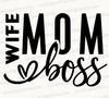 WIFE MOM BOSS Textual Design SVG