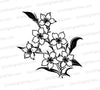 Black and white hawthorn flowers SVG for Cricut and DIY crafts