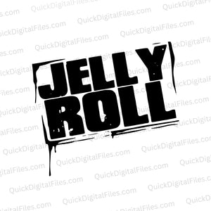 Jelly Roll inspired SVG text graphic for music fans' DIY projects