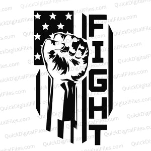 Fight Raised Fist American Flag SVG