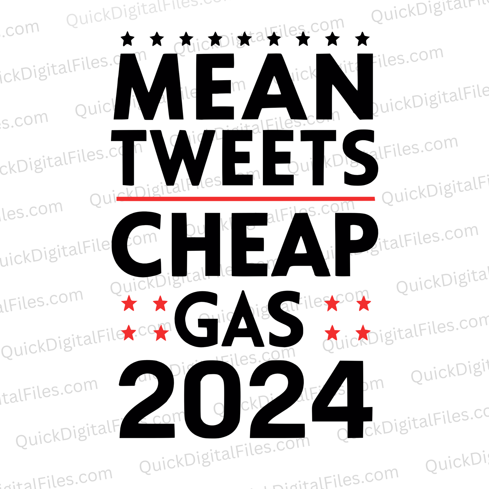 Trump 2024 MAGA "Mean Tweets Cheap Gas" Funny Bumper Sticker - Political Decal